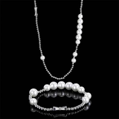 China New TRENDY Stainless Steel Ball Bead Necklace Hip-Hop Necklace Fashion Men's Quilting Women's Bead Necklace Jewelry for sale