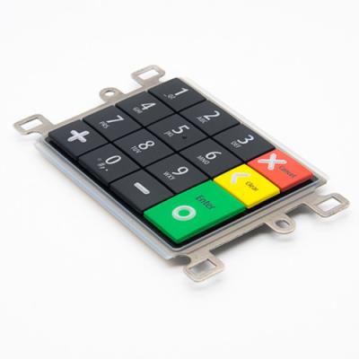 China Long Service Life OEM Overmolding With Metal Frame Ingenico Payment Devices Keypad for sale