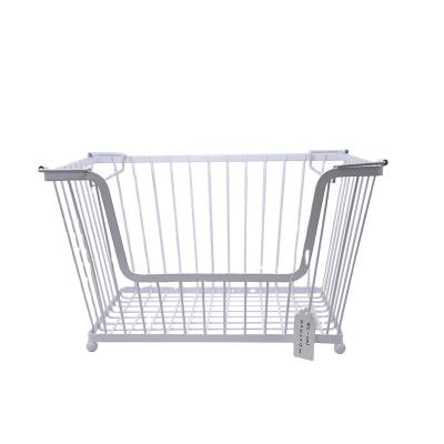 China Wire Storage Stackable Square Viable Wire Beverage Baskets For Sundries Storage for sale