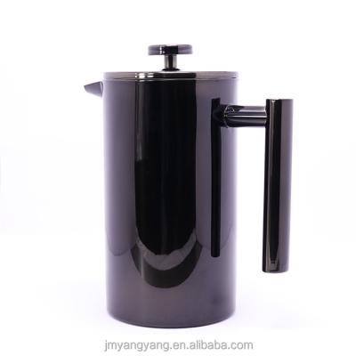 China French Press Factory Supply Durable Nickel Plating 1.0L 1.5L Black Steel Durable Coffee Press for sale