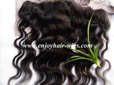 China Peruvian virgin remy hair lace frontal 13''x4'' ,natural color body wave 10''-24''length for sale