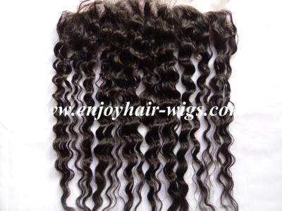 China Lace frontal 13''x4'' ,malaysian virgin hair natural color deep wave 10''-24''length for sale