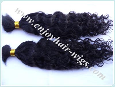 China Malaysian 5A virgin remy hair bulk ,natural color(can be dye) natural wave 10''-26''length for sale