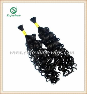 China Peruvian 5A virgin remy hair bulk ,natural color(can be dye) curly style 10''-26''length for sale