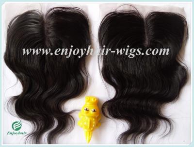 China Lace top closure 4''x4'' ,malaysian virgin hair natural color body wave 10''-24''length for sale