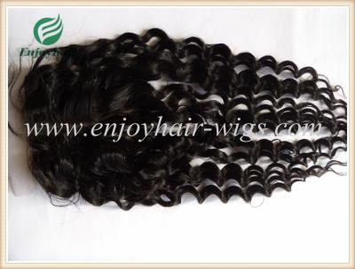 China Silk top closure 4''x4'' peruvian virgin hair natural color deep wave 10''-24''middle part for sale