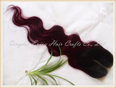 China Silk top closure 4''x4'' peruvian virgin hair natural color /99j,body wave 10''-24'' for sale