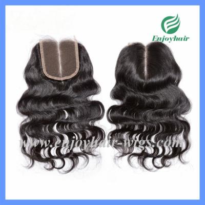 China Lace top closure 4''x4'' ,brazilian virgin hair natural color body wave 10''-24''length for sale