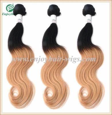 China Peruvian 5A virgin remy hair weave ,ombre natural color/27# Body wave 10''-26''length for sale