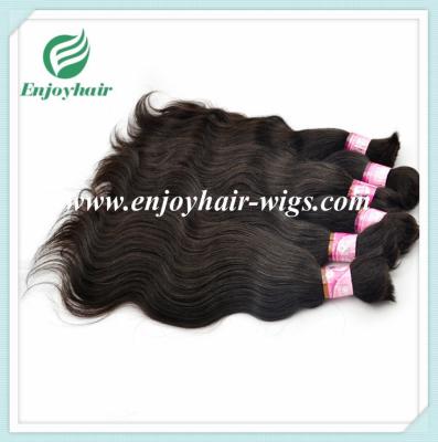 China Indian 5A virgin remy hair bulk ,natural color , body wave 10''-26''length hair extension for sale