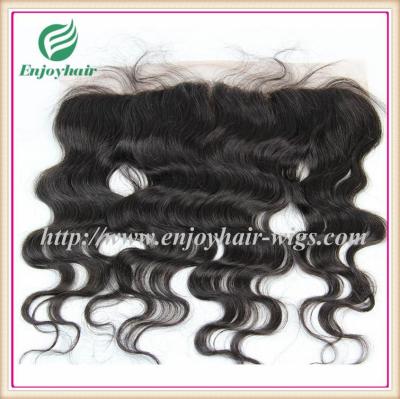 China Brazilian virgin hair lace frontal 13''x4'' ,natural color body wave 10''-24''L hairpiece for sale