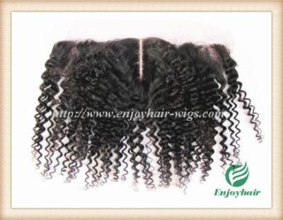 China Brazilian virgin hair lace frontal 13''x4'' ,natural color deep curly 10''-24''L hairpiece for sale