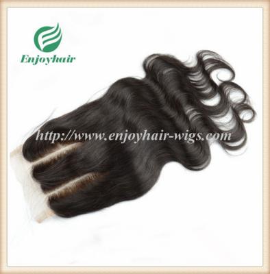 China Lace top closure 4''x4'',brazilian virgin hair natural color body wave 10''-24''L, two way for sale