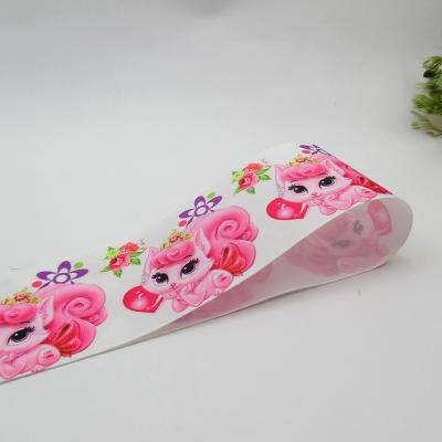 China Ins Hot sale Happy Baby Character Fashion Hair accessories Thermal transfer printing Grosgrain Ribbon for sale