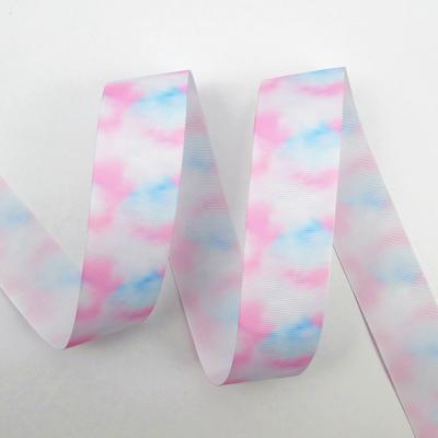 China Multicolor Clound Gift Flower Wrapping DIY Hair accessories Gift Printing Ribbon for sale