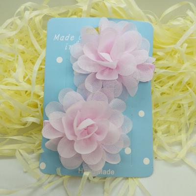 China Children Kids Hair Clips Cute Flower Hair Clips Pink color  Hair Pins For Girls for sale