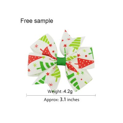 China Wholesales Christmas Floral Korean Flower Girls Butterfly Kids Hairclips Hair Accessories Hairpins Hair Bow for sale