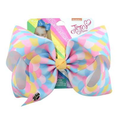 China 7 inches New Fashion Handmade Jojo Bows Kids Clip Hair Accessories For Baby for sale