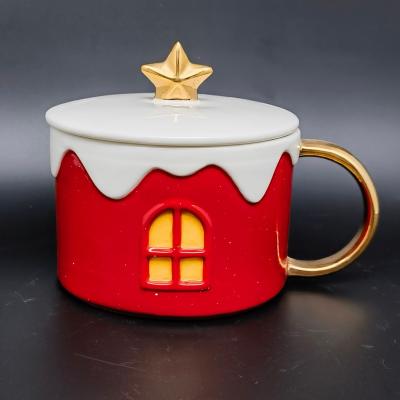 China OEM ODM Custom Non Inverted Christmas Ceramic Coffee Mugs Hand Paint Mugs Factory for sale