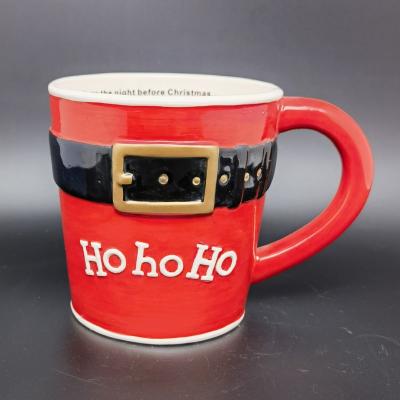 China Custom OEM ODM Hand Painting Beer Mugs Non Inverted Christmas Ceramic Coffee Mugs Manufacturer Mugs Factory for sale