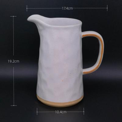 China OEM vintage pottery water milk jug custom made porcelain beer coffee tea coffee ceramic milk jugs for sale