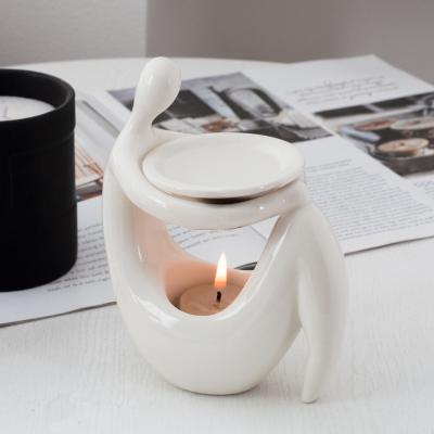 China OEM Home Oil Burner Porcelain Wax Melt AROMATIC Custom Essential Oil Burner Ceramic Wax Burner For Decoration for sale