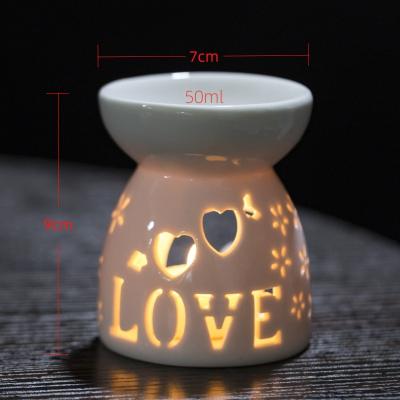 China AROMATIC Custom Porcelain Wax Melt burner Essential Fragrance Ceramic Oil Burner Home Wax Burner For Decoration for sale