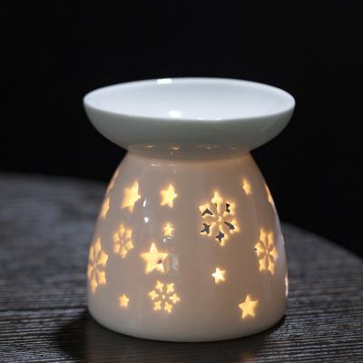 China AROMATIC OEM Custom Porcelain Wax Melt Burner Essential Fragrance Ceramic Oil Burner Home Wax Burner For Decoration for sale