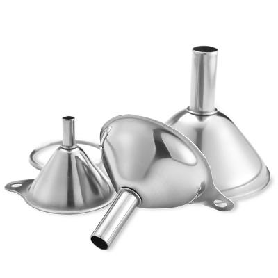 China Stainless Steel Funnel Set Mini Funnel Set Funnel Three Piece Leak Integrated Liquid Liquid Wine Dispenser for sale