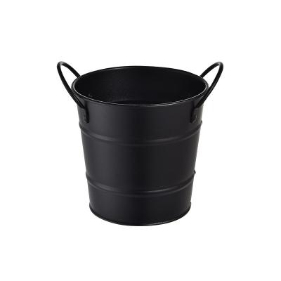 China Creative Cold Restaurant Fried Chicken Bucket Stainless Steel Style Drink Bucket Industrial French Fries Snack Bucket for sale