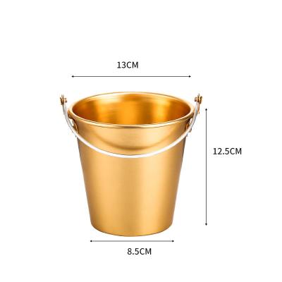 China Creative Industrial Style Stainless Steel Snack Barrel Color-Plated Wine Barrel Fried Chicken and French Fries Barrel KTV Mini Ice Bucket Bar for sale