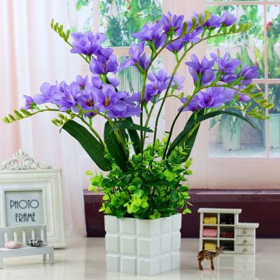 China Simulation minimalist home freesia set artificial flower decoration orchid flower for sale