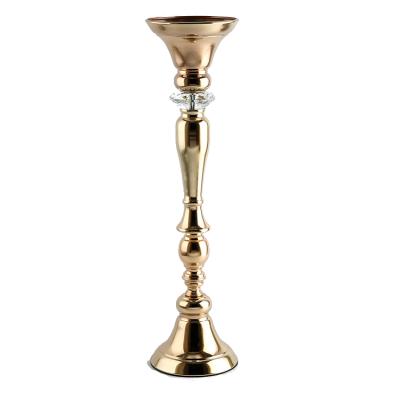 China New classic/postmodern crystal gilt metal vase wedding roadmap metal vase decoration vase for sale