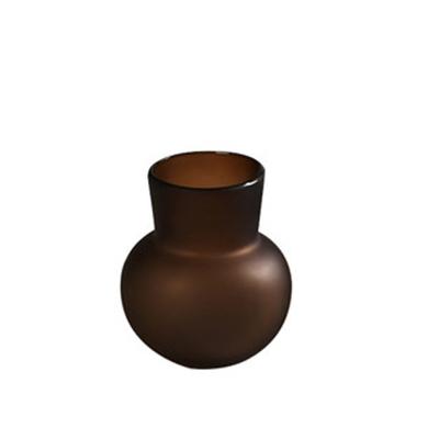 China Nordic Vase Modern Handmade Home Crystal Brown Vintage Decoration Mid Century Vases Glass Vase for sale