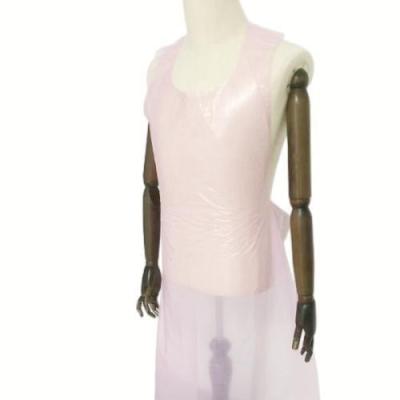 China High Quality Plastic Apron Pink Smooth Or Embossed Kitchen PE/HDPE/LDPE Plastic Disposable Aprons For Cleaning for sale