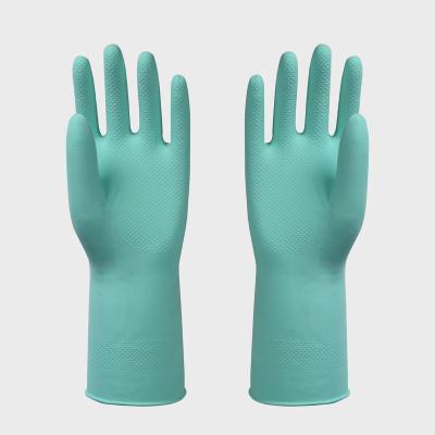 China Dishwashing Household Latex Cleaning Gloves Washing Gloves Long Rubber Gloves Green for sale