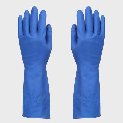 China Dishwashing Household Cleaning Latex Gloves Dish Washing Gloves Gloves Rubber Blue Along for sale