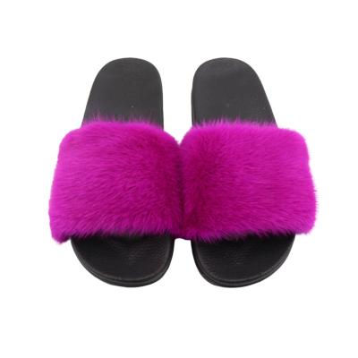 China 2021 Wholesale Gold New Design Women's Real Mink Fur Slippers Ladies CUSHIONING Slides Custom Logo Service Hairy Sandals for sale