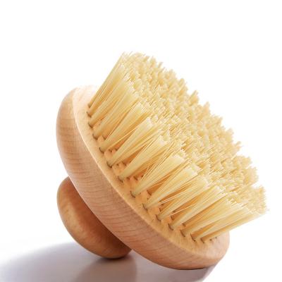 China EXFOLIATE Mini Travel Portable Round Body Wholesale Exfoliating Natural Bamboo Vegan Dry Brush Skin Face Cellulite Massager for sale