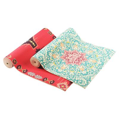 China Premium Thick Non Slip Travel PVC Pilates PVC Eco Friendly Printing Mat for sale