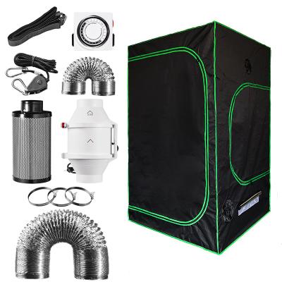 China Dropshipping 600D 150x150x200cm 150x150x200cm Polyester Film Easily Assembled Hydroponic Grow Tent, with sight glass and floor tray for sale