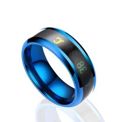 China CLASSIC Temperature Feeling Jewelry Multi Color TITANIUM Steel Couple Finger Rings For Women Men for sale