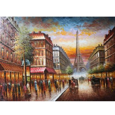 China CLASSIC Paris Landscape Scene Art Home Decoration Eiffel Tower Oil Paintings On Canvas for sale