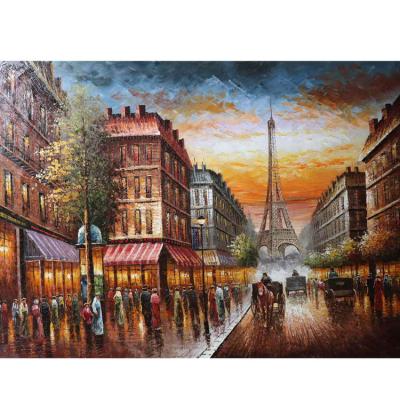 China CLASSIC color Paris landscape scene art home decoration Eiffel Tower oil paintings for sale