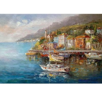 China Modern Contemporary Handmade Artwork Seascape Painting Canvas Painting Popular Landscape Paintings for sale