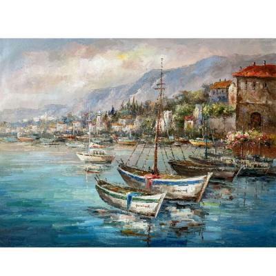 China Modern Hand Painted Colorful Seascape Home WALL ART Hanging Painting Landscape Paintings Modern Paintings for sale