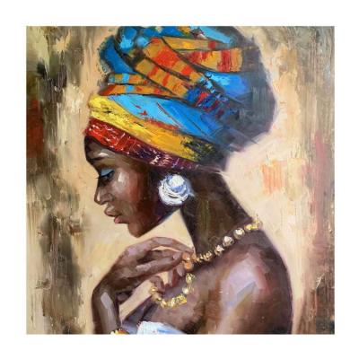 China Modern Luxury African Woman Artwork Oil Paintings For Living Room Decor Nude Paintings for sale