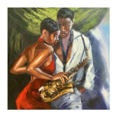 China Modern Wholesale African American Woman Art Paintings With Gold Silver On Canvas for sale