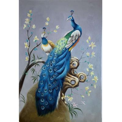 China Beautiful Modern Hot Sale Wall Art Painting Decorative Peacock Canvas for sale