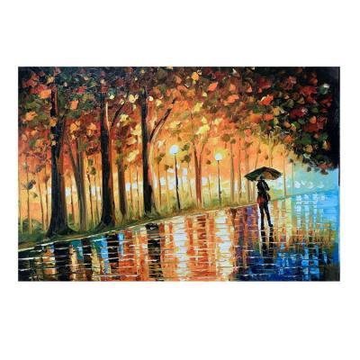 China Wholesale Modern Wall Picture Landscape Canvas Art Decorative Afremov Forest Handmade Oil Paintings for sale